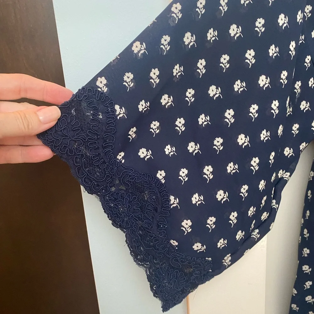 Valentino Vintage Navy & White Robe Small